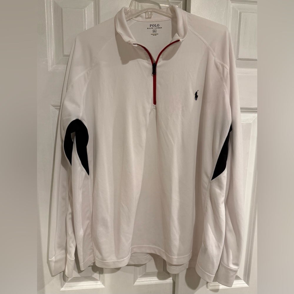 Polo by Ralph Lauren White Tag Quarter Zip with Navy Logo